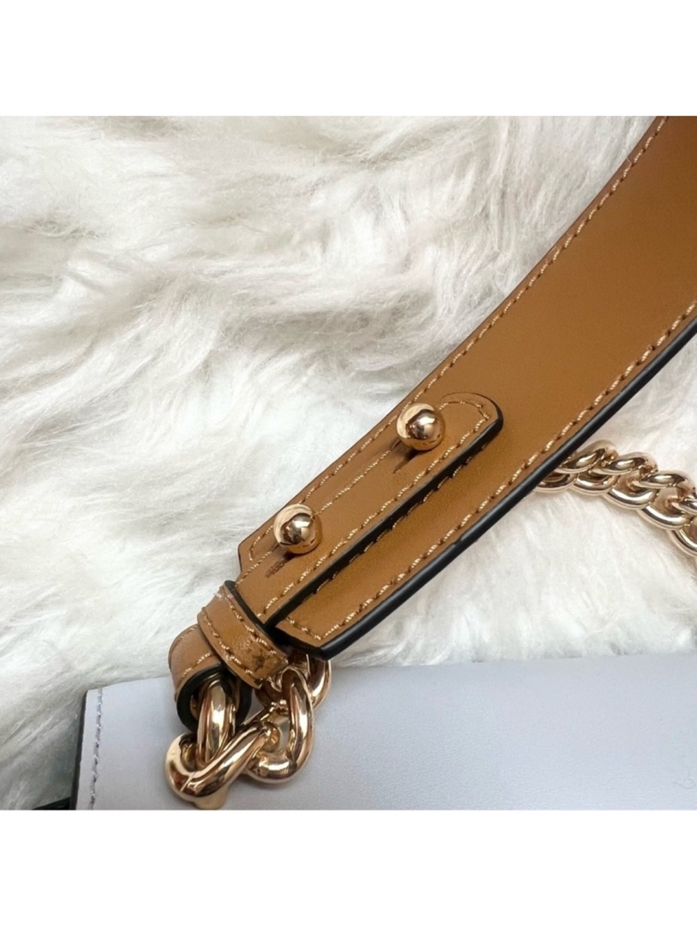 New! Marc Jacobs The Tuck Lock Leather Crossbody Shoulder Bag in Gray Multi - Picture 8 of 11
